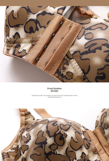 Leopard Printed Front Open Padded Bra