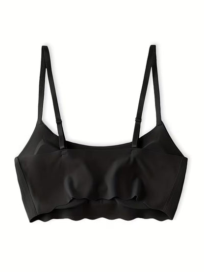 Nylon Push Up Bra for Women, Comfortable Seamless Back, Removable Pads, No Underwire