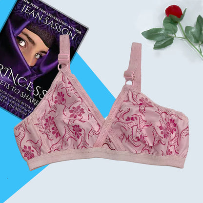 Pack Of 4 Soft Cotton Hosiery Fabric Imported Style Printed Bra